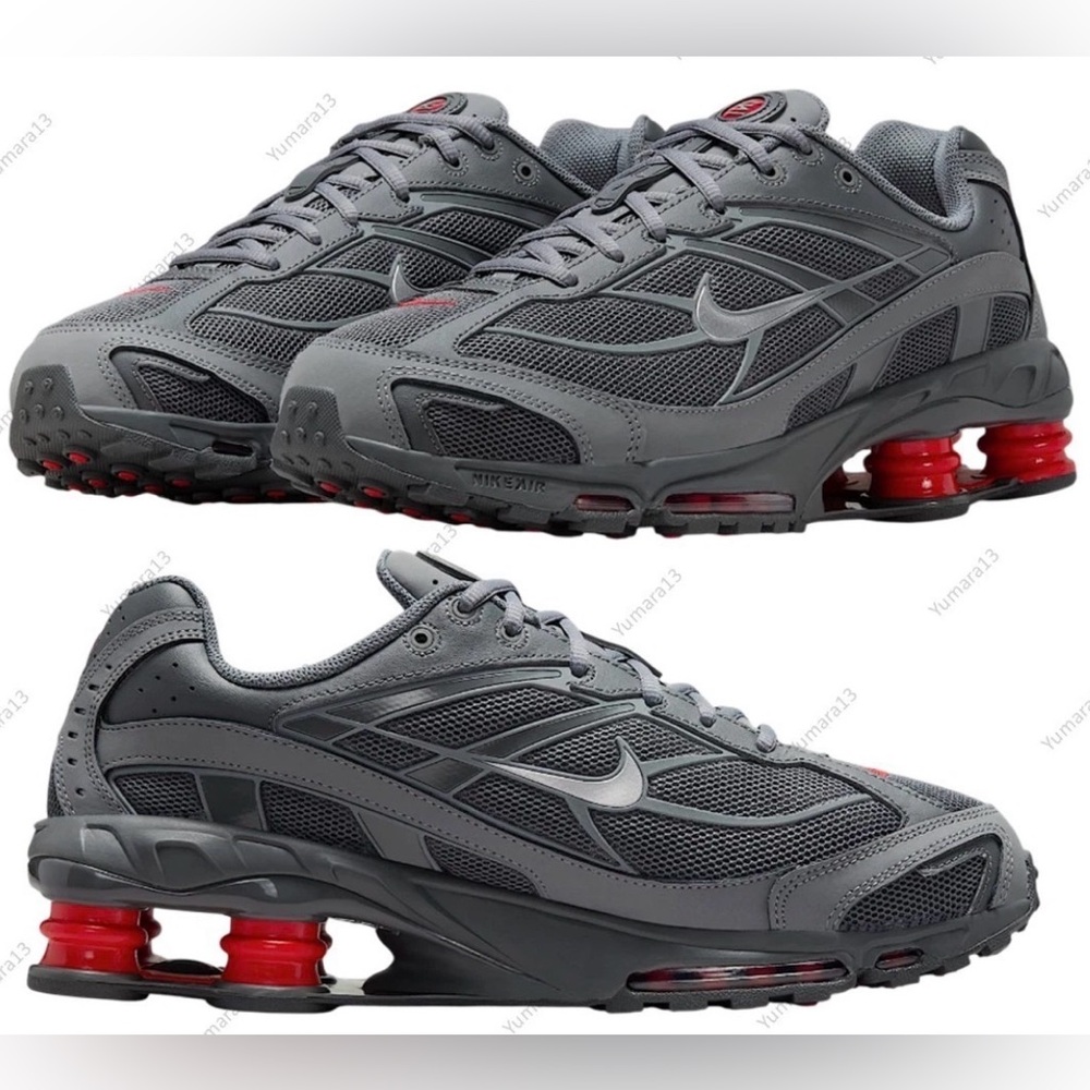 Nike Shox Ride 2 🔥 Smoke Gray Red Running Athletic Sneakers IM5999-084 9.5 10